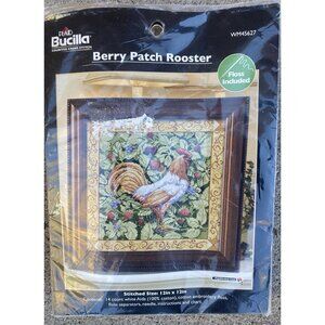 Bucilla Berry Patch Rooster Cross Stitch Kit 2011 WM45627  12"x12"  NEW SEALED